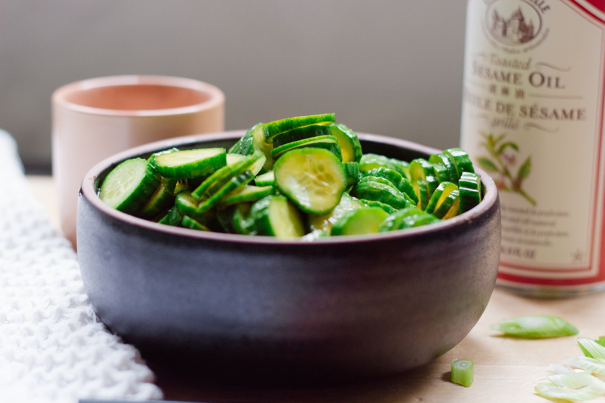 toasted sesame oil cucumber salad bbq side dish