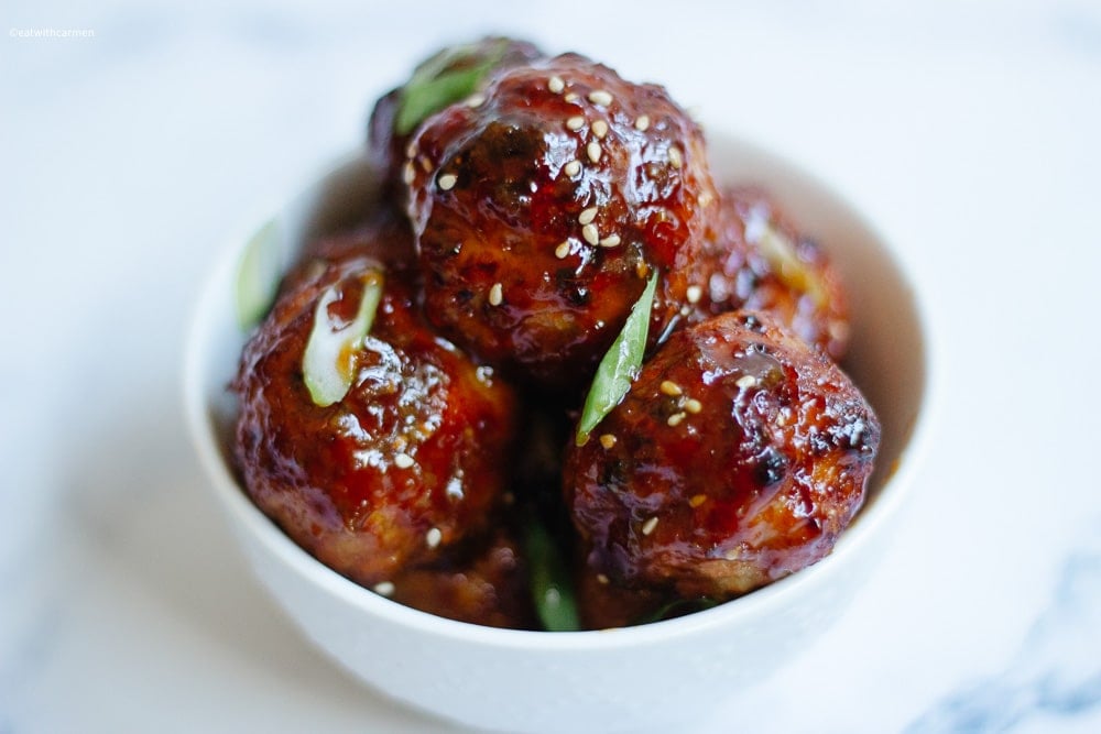 orange glazed asian turkey meatballs