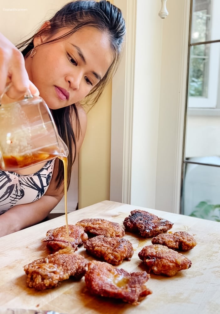 hot honey sauce asian fried chicken