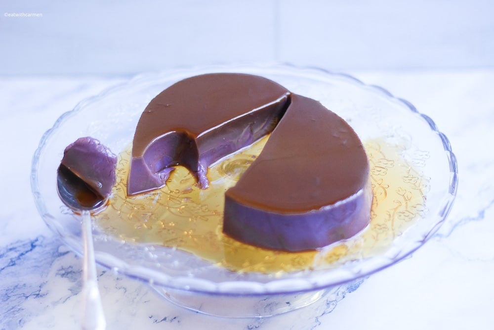 ube leche flan