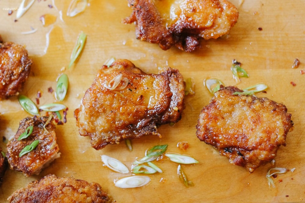 fried chicken with hot honey sauce