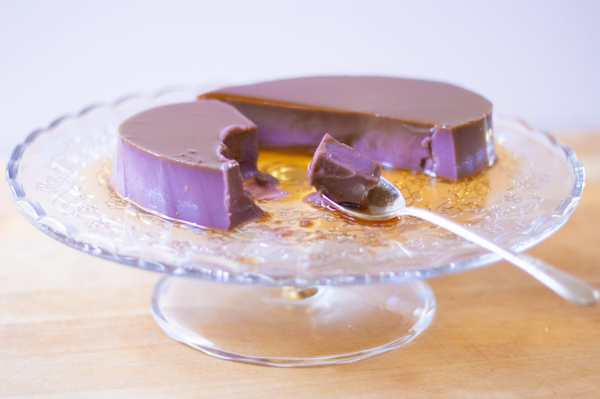 ube leche flan