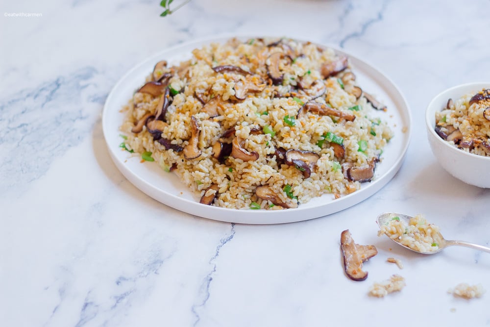 mushroom in fried rice