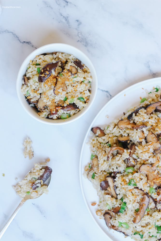 mushroom golden fried rice shiitake mushroom fried rice