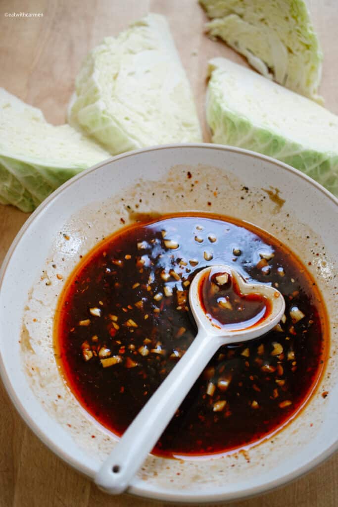 cabbage and asian sesame sauce
