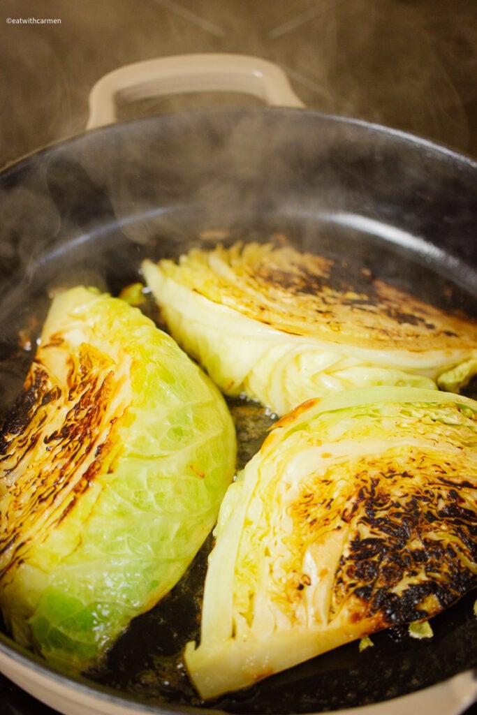 pan fry asian braised cabbage