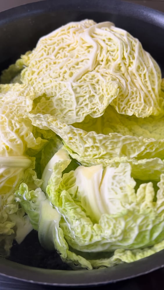 blanch cabbage 1-2 minutes