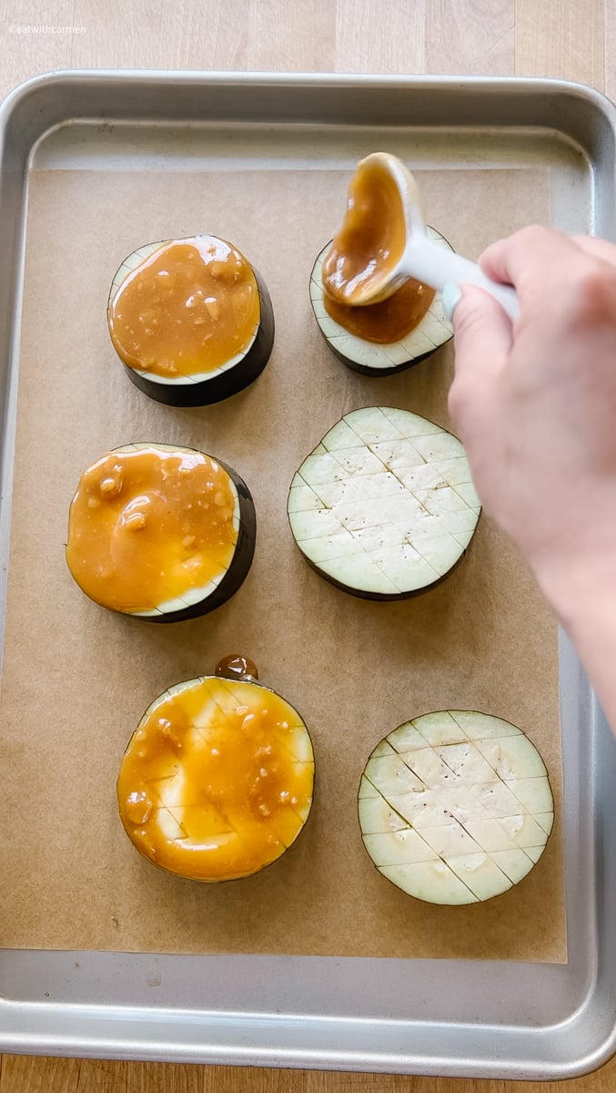 Crispy Miso Glazed Eggplant (Air Fry or Baked)