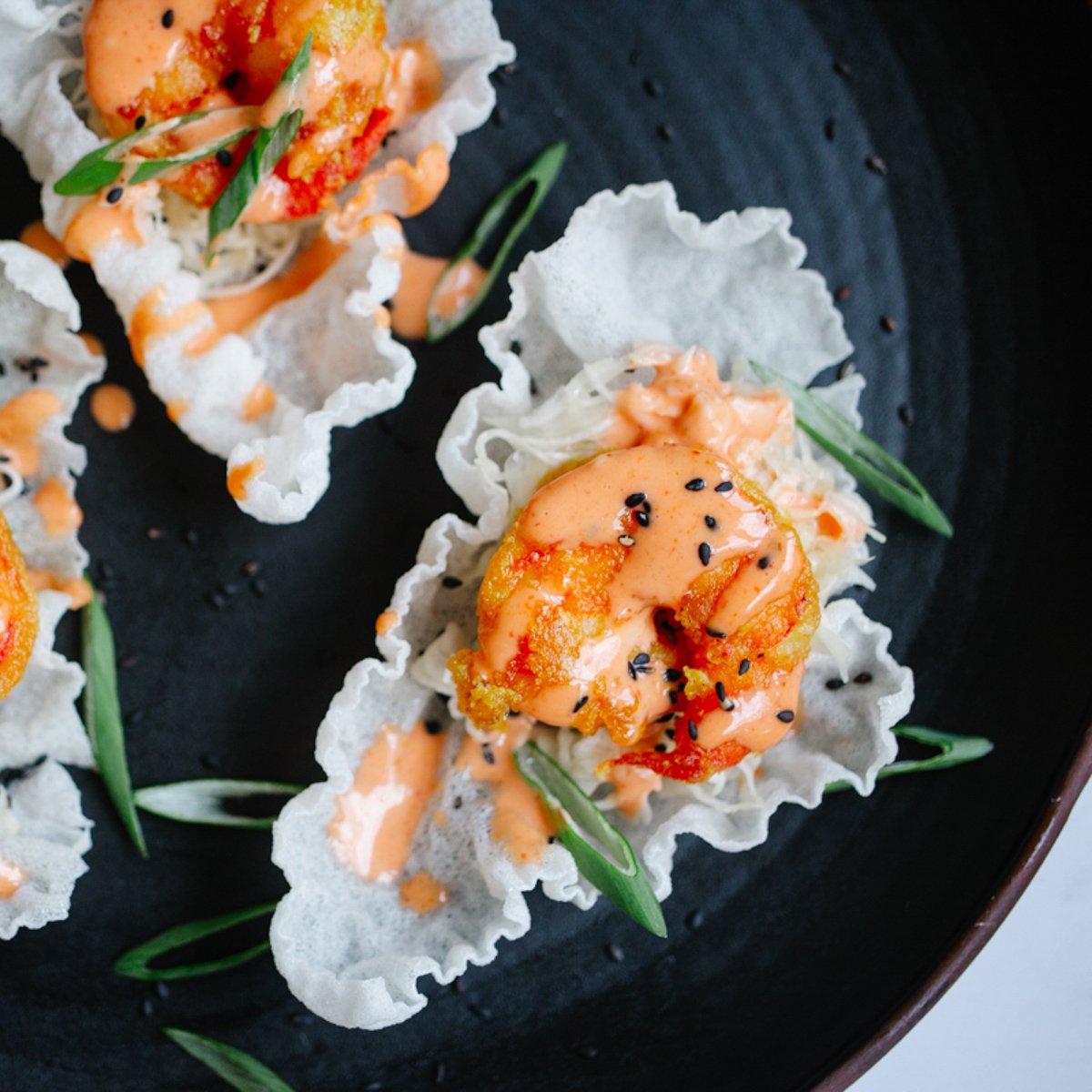 Spicy Shrimp Rice Paper Tacos