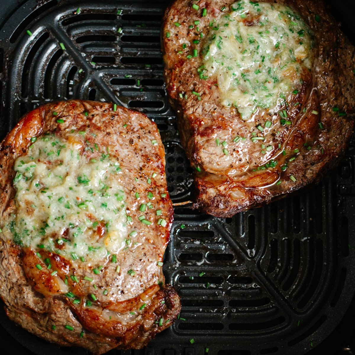 The Best Air Fryer Ribeye Steak Recipe with Garlic Butter