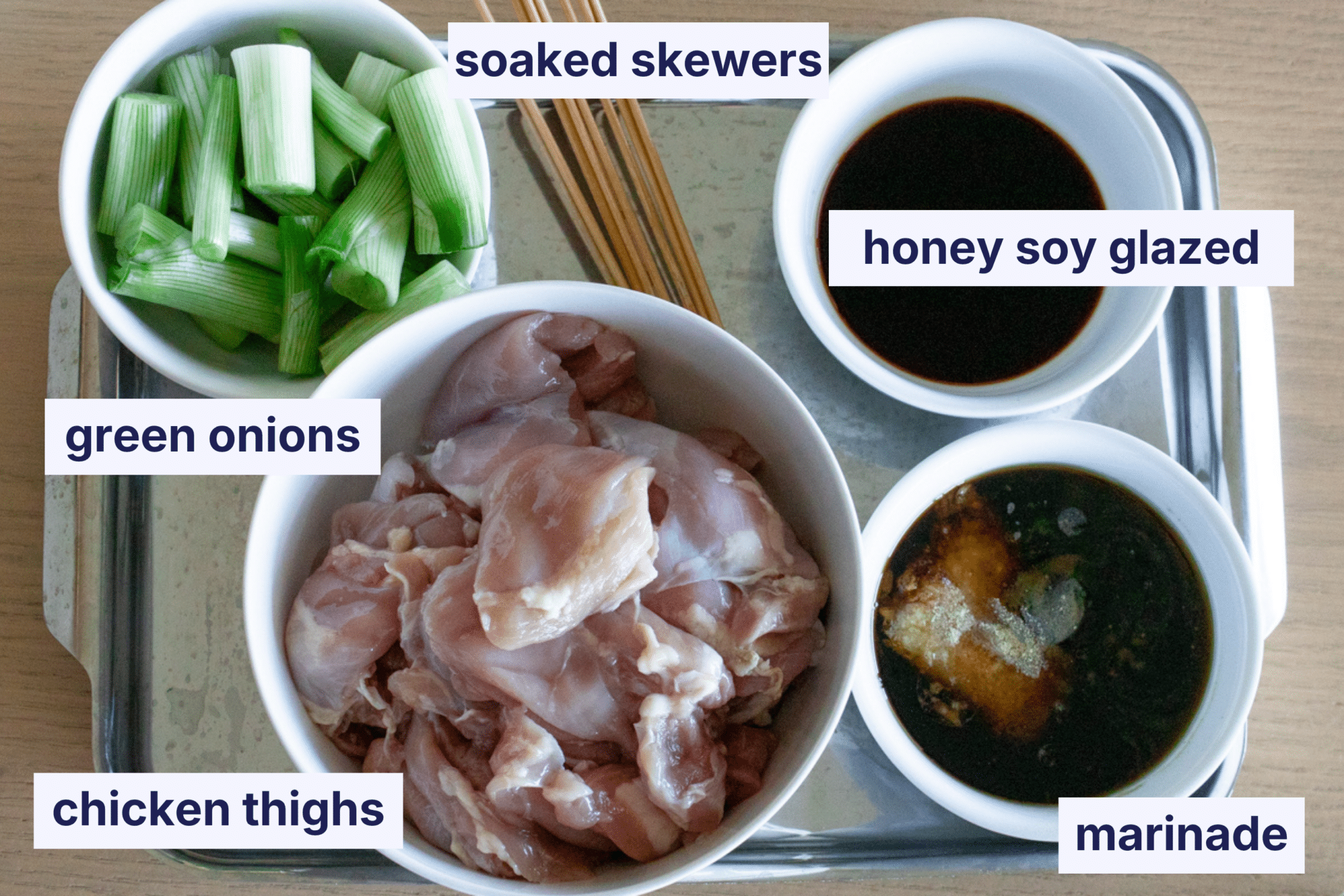 ingredient overlay teriyaki on a stick