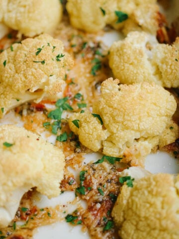 roasted parmesan crusted cauliflower