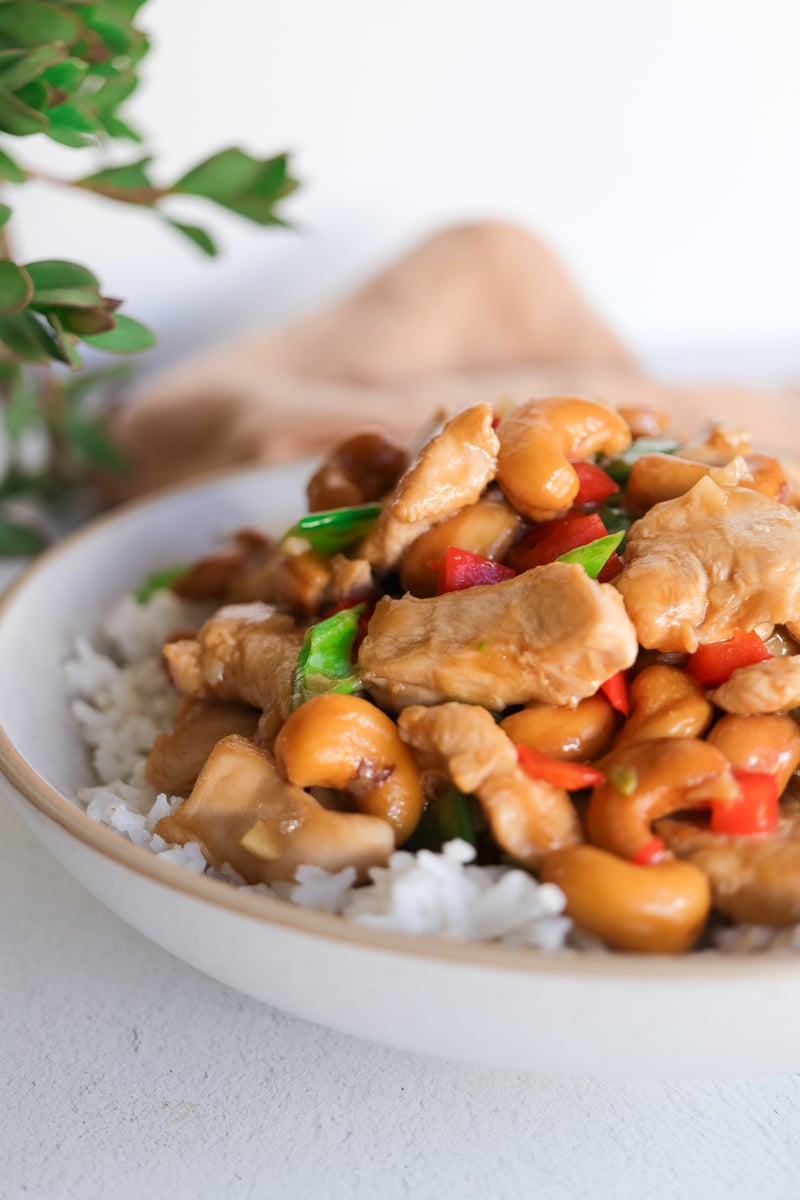 cashew chicken with rice