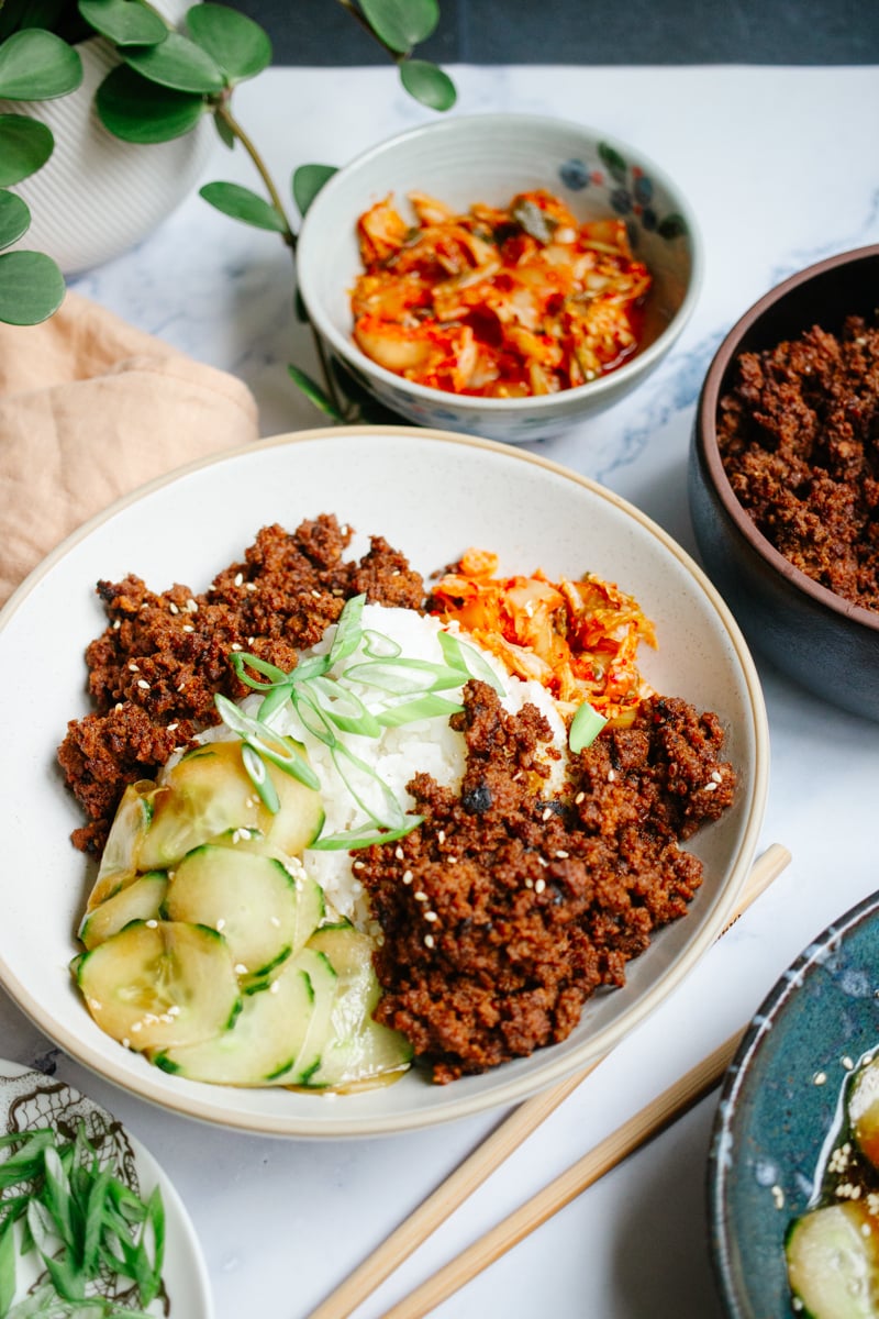 spicy bulgogi beef. bulgogi bowl recipe