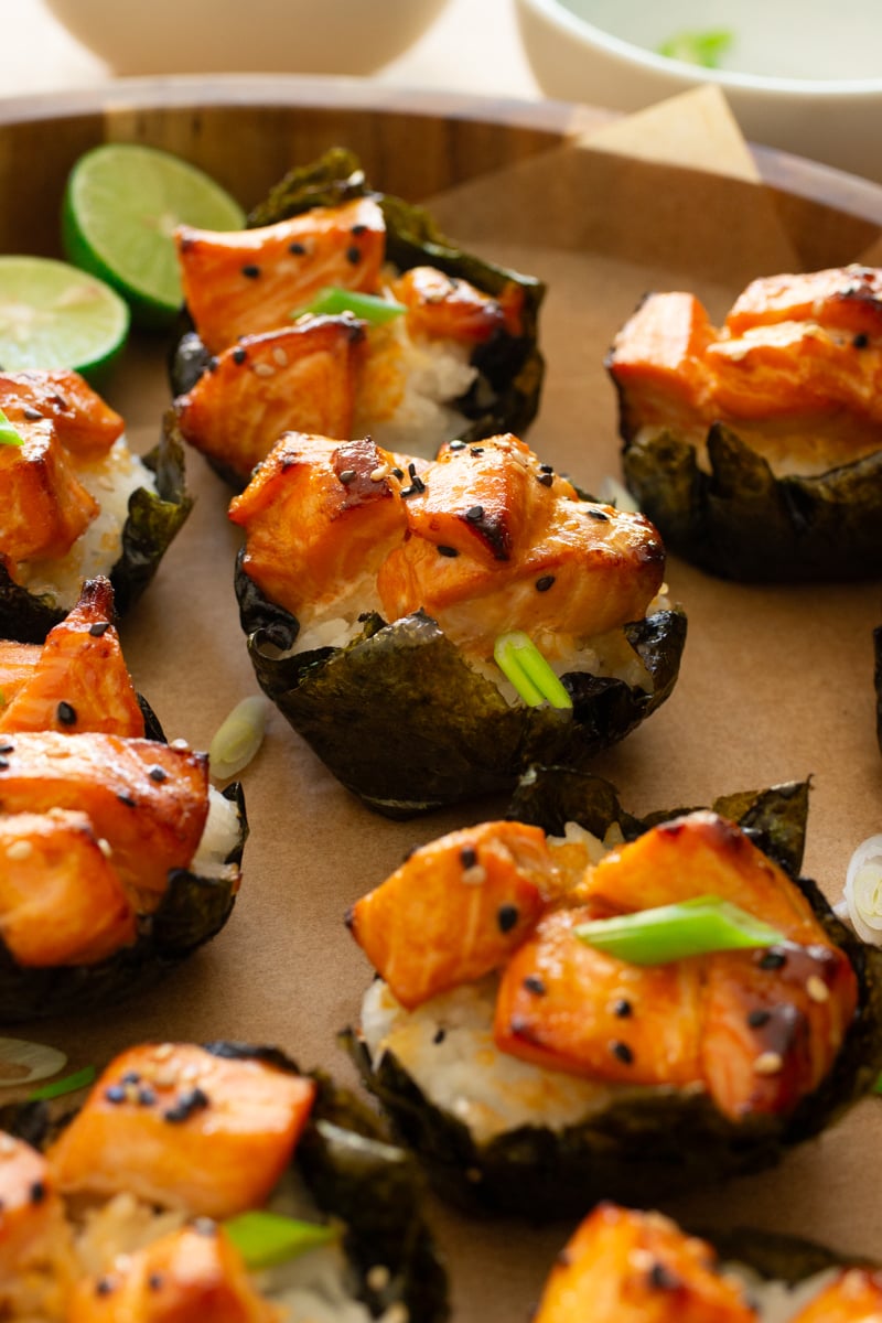 easy salmon sushi bake cups