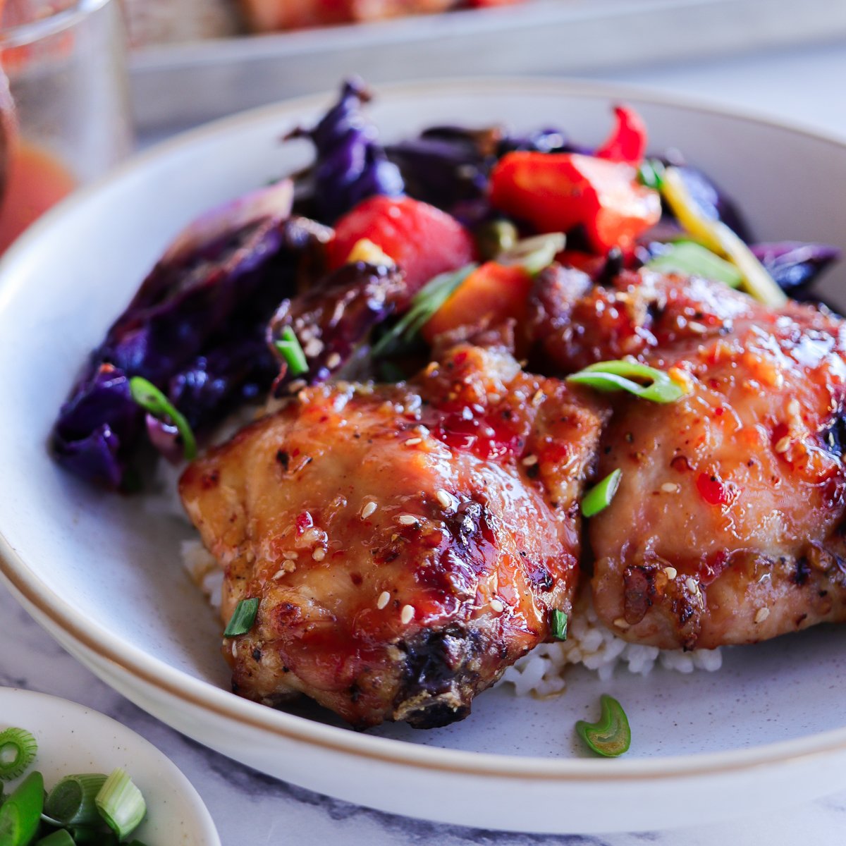 sheet pan sweet chili chicken easy fall dinner idea
