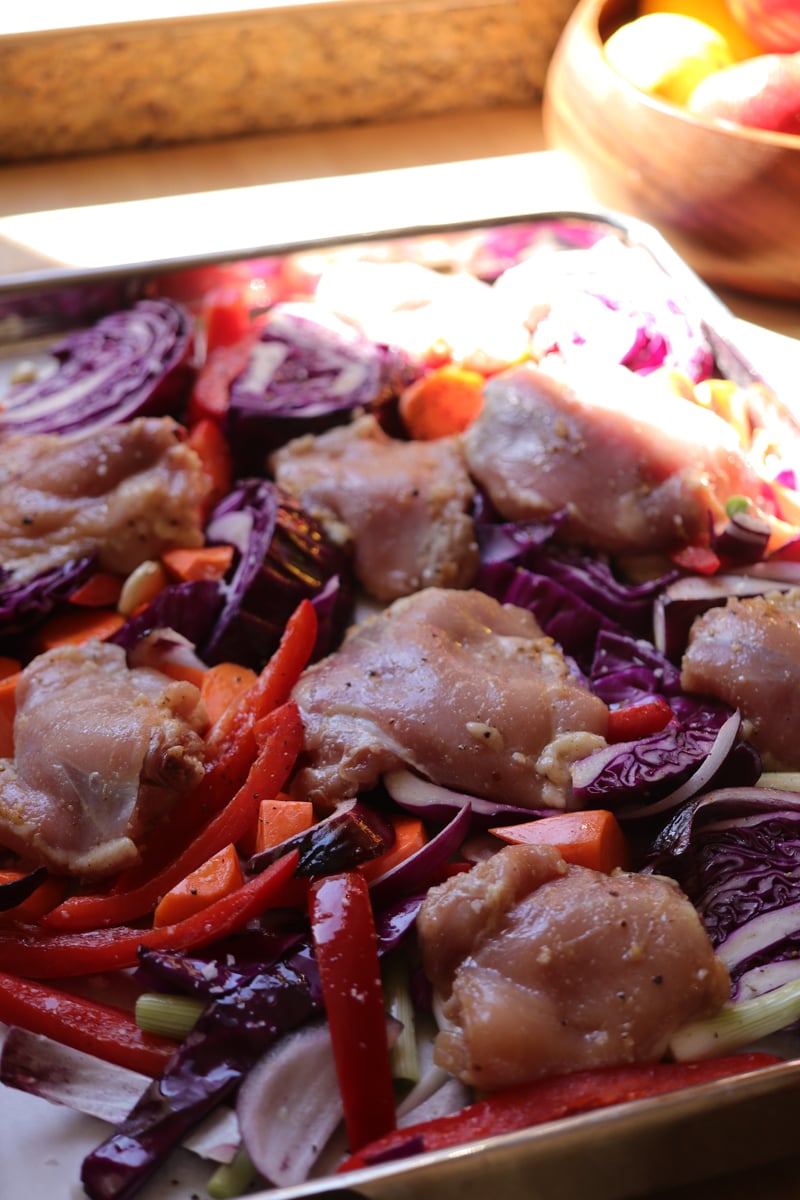 Sweet chili chicken sheet pan