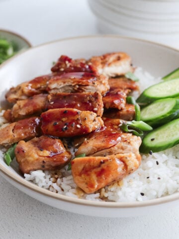 quick teriyaki chicken rice bowl