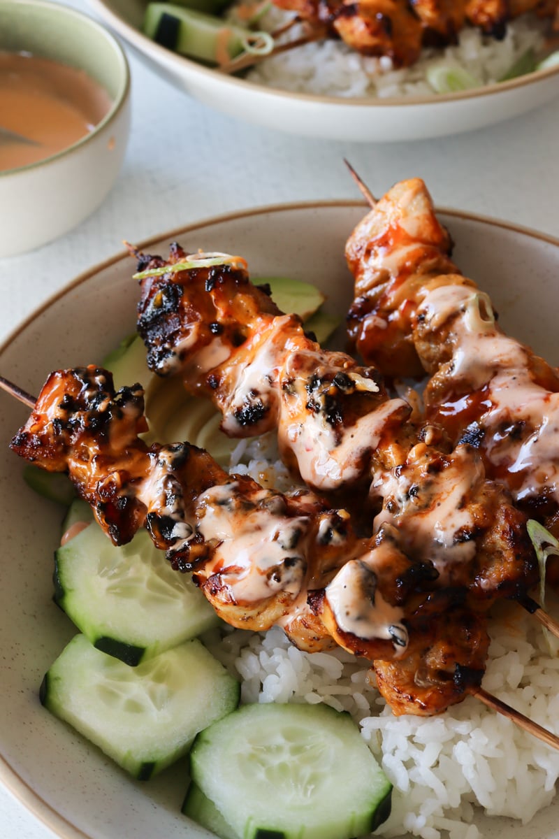 bang bang chicken skewers