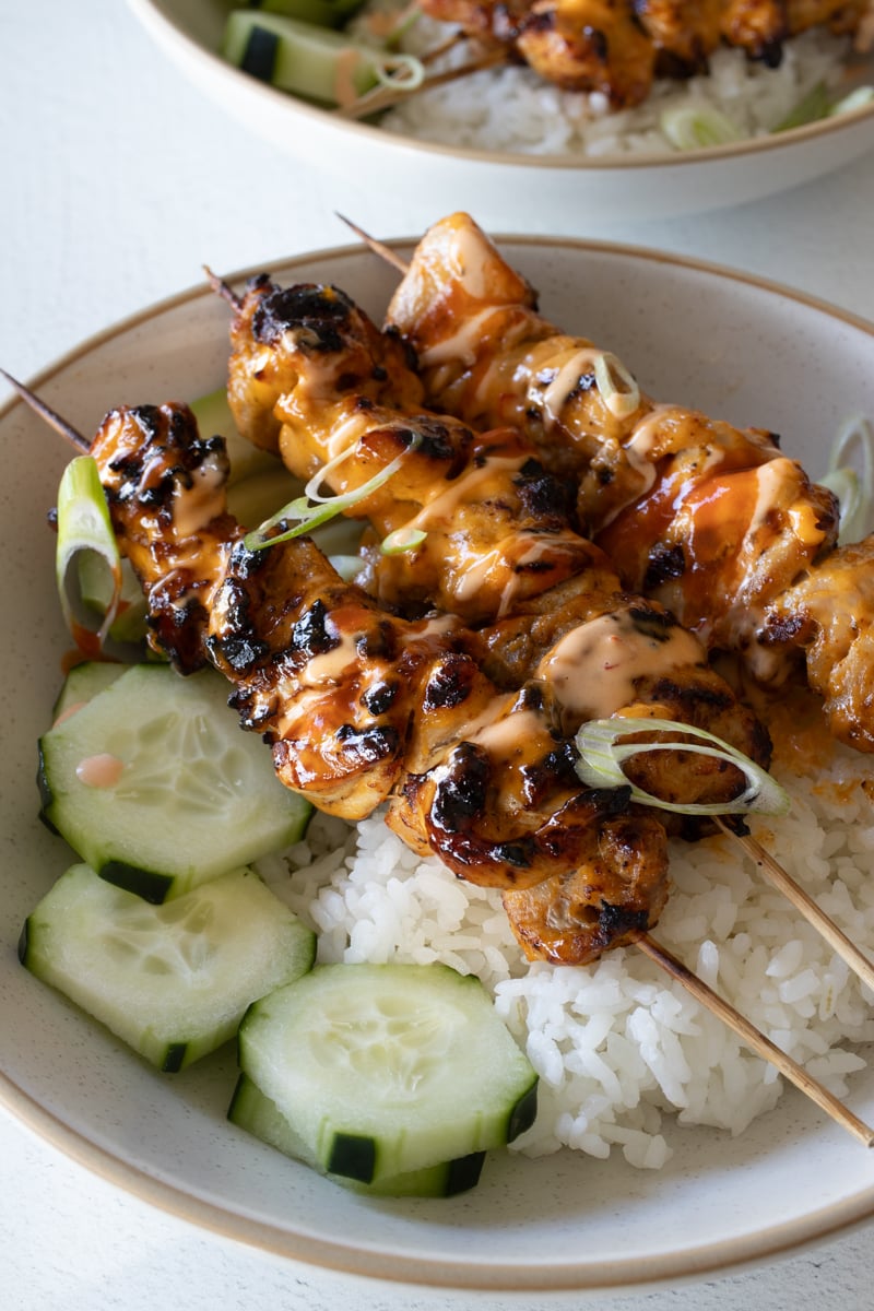 bang bang chicken skewers