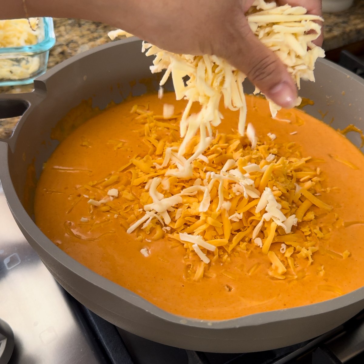 add cheese gochujang mac and cheese
