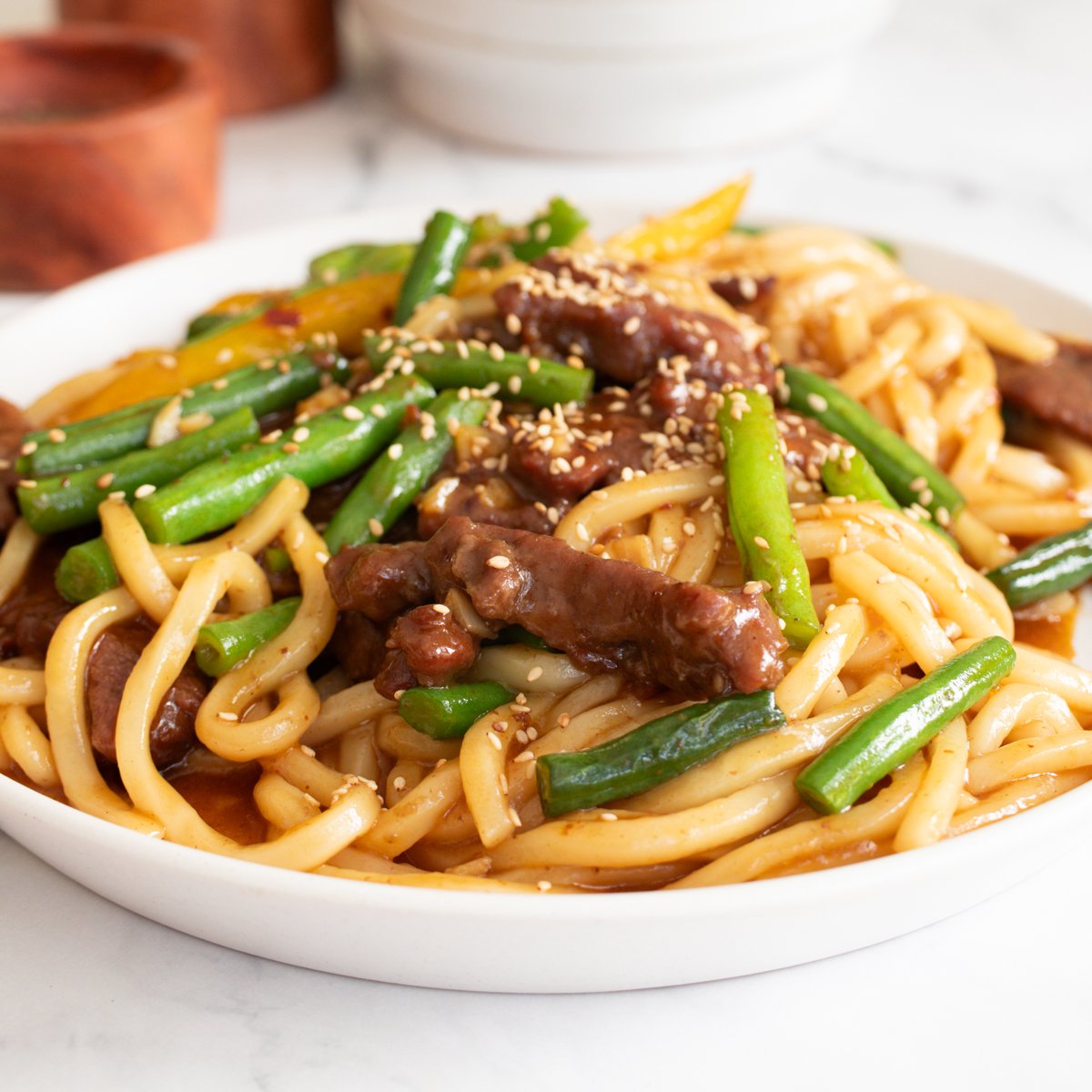 beef with udon noodles