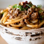 beef and broccoli with noodles