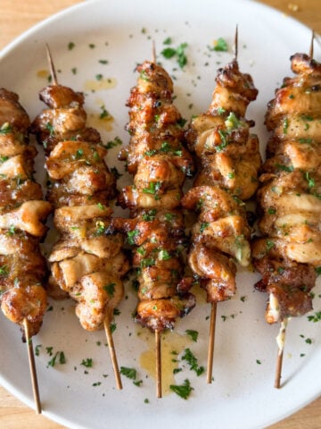 parmesan garlic chicken skewers
