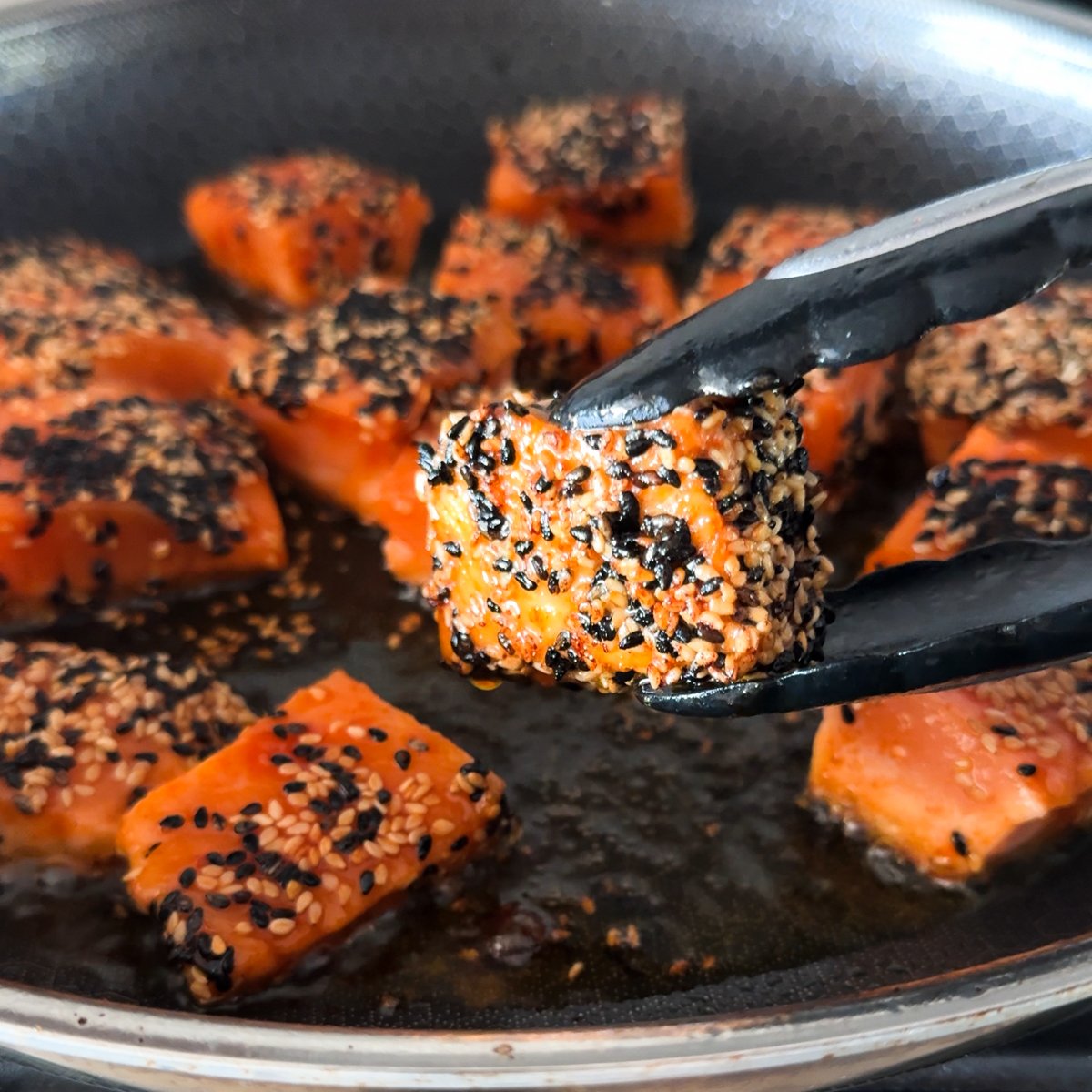 crispy salmon rice bowl