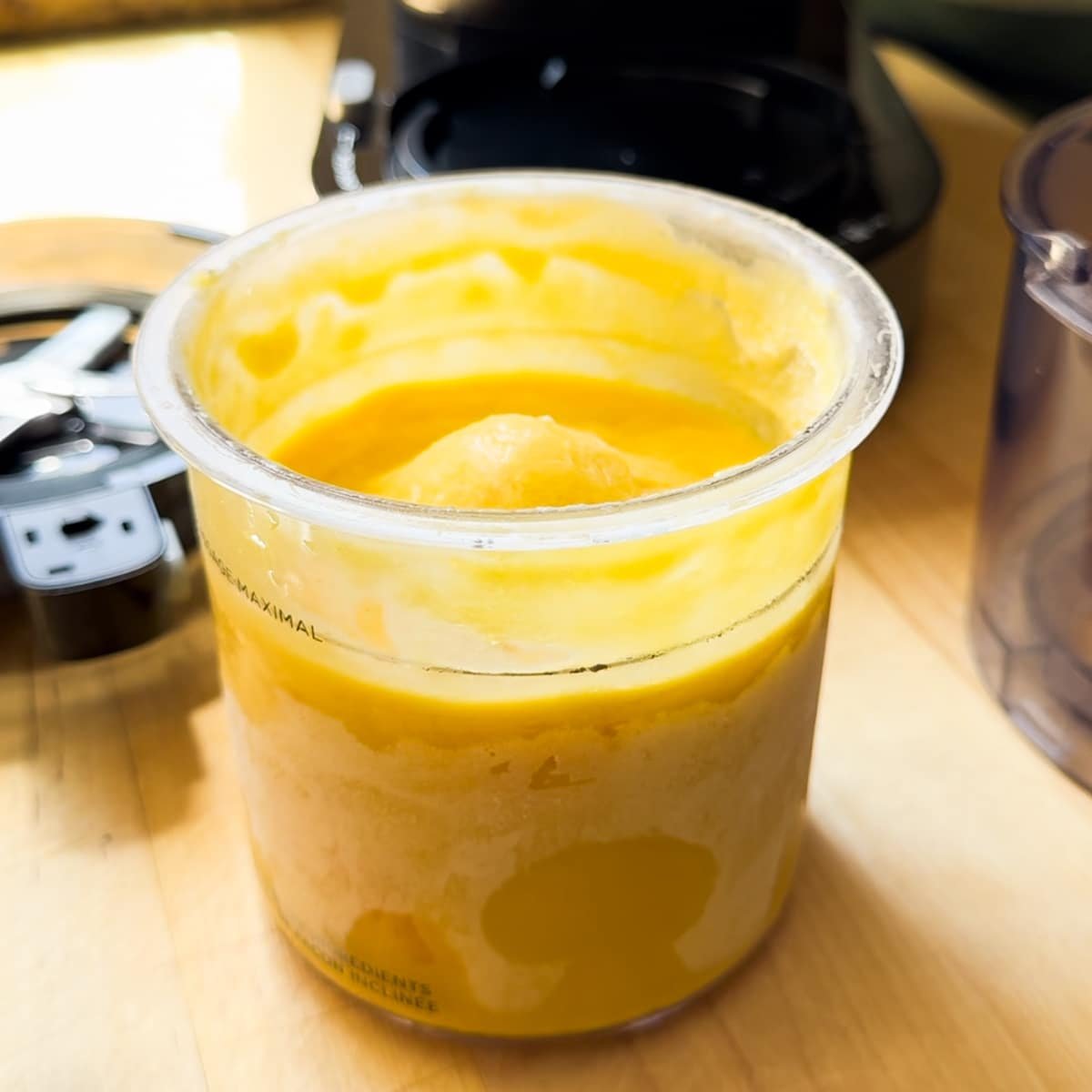 ninja creami mango sorbet with fresh fruit
