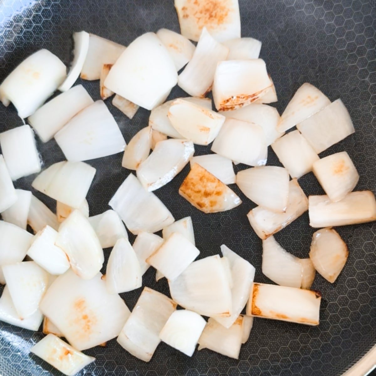 saute onion for beef and onion stir fry