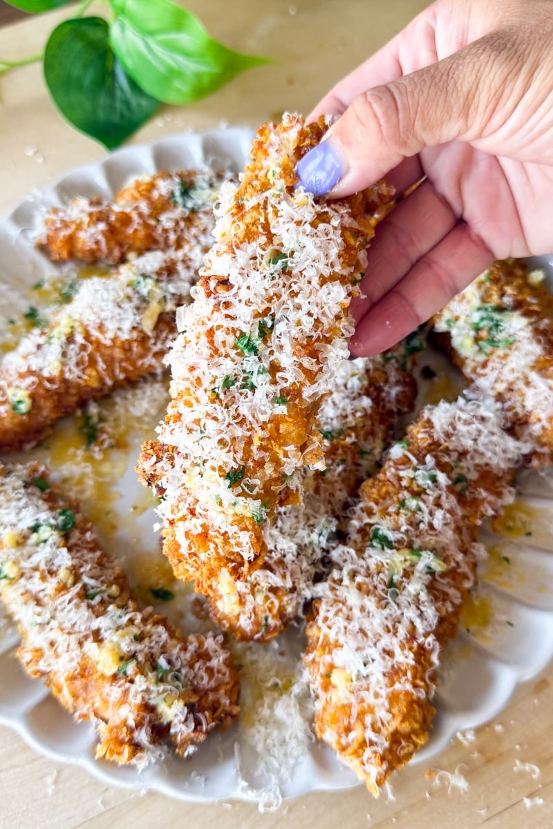 air fryer garlic parmesan chicken tenders