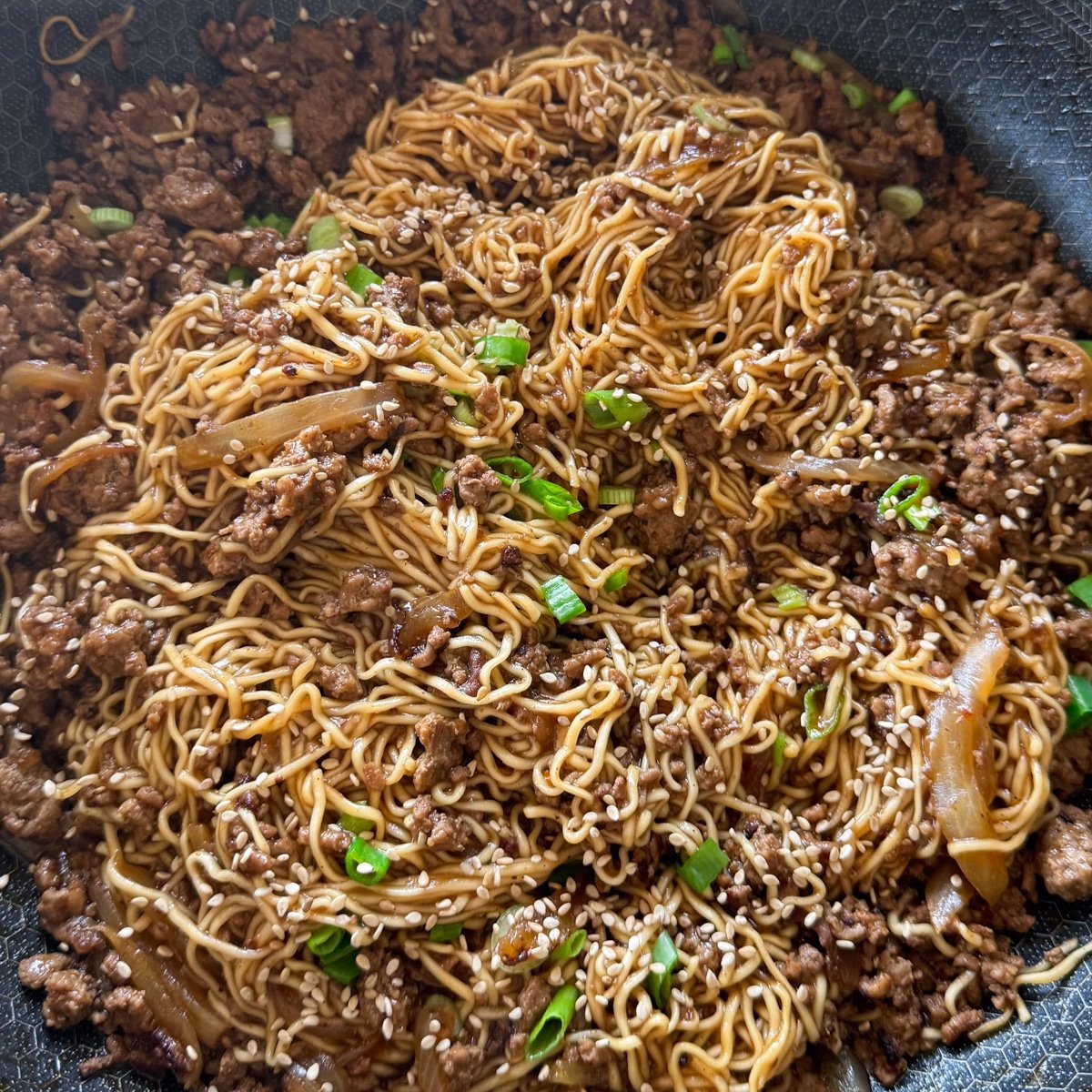 ramen noodle ground beef stir fry