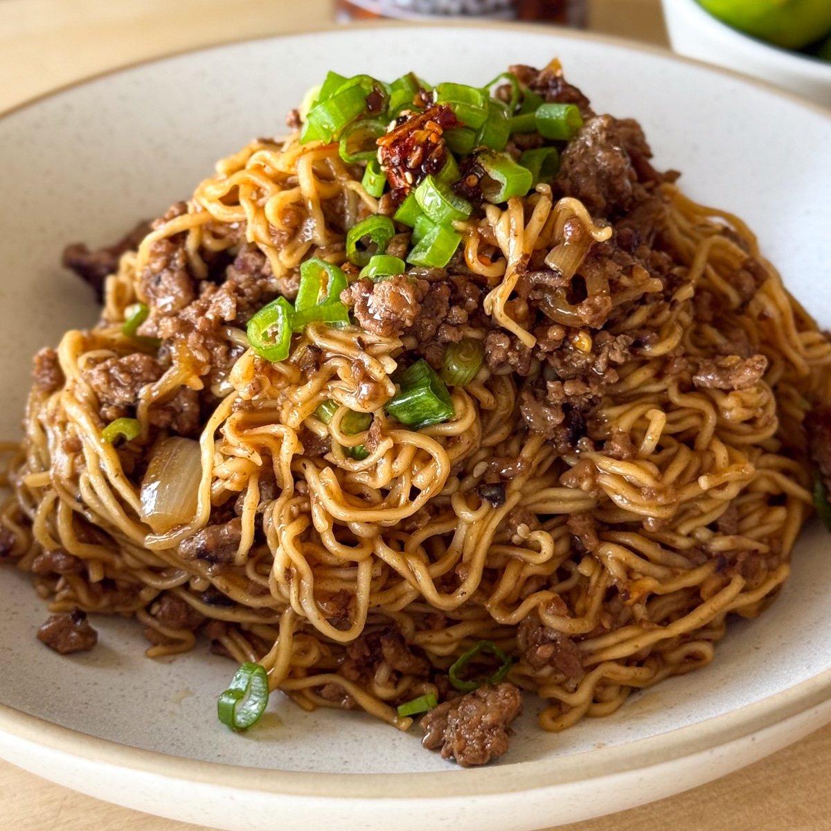 ramen stir fry with ground beef