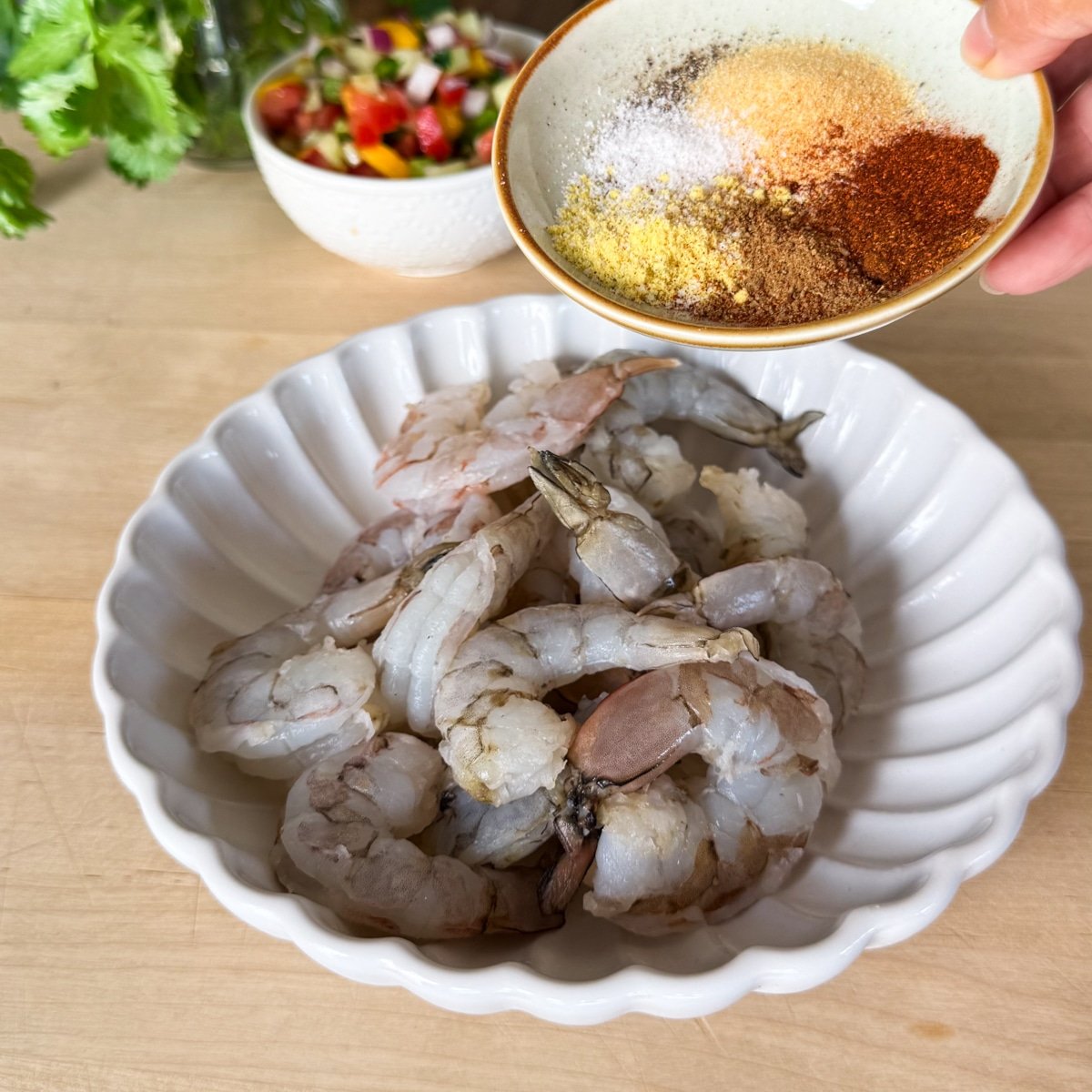 season the shrimp for tostadas