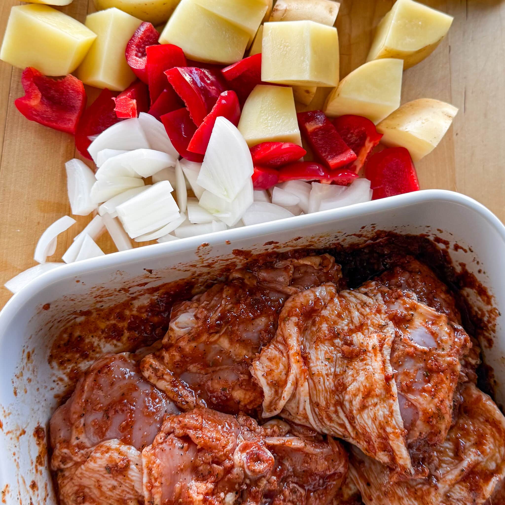 Roasted chicken legs in oven