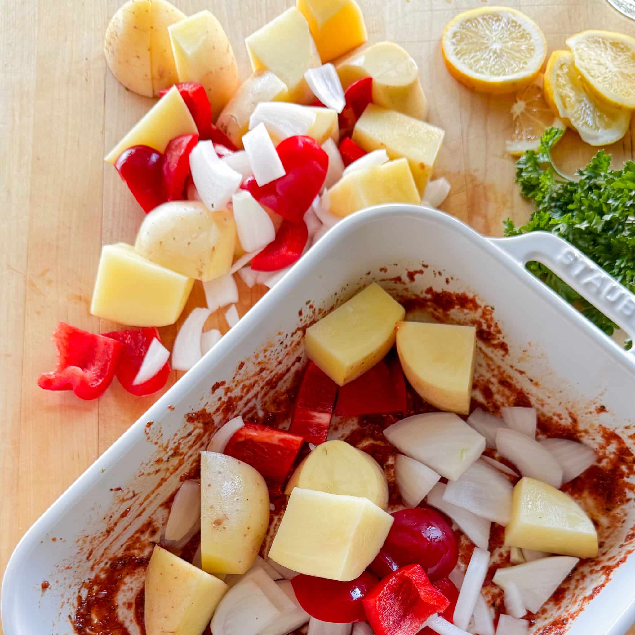 roasted chicken and potato