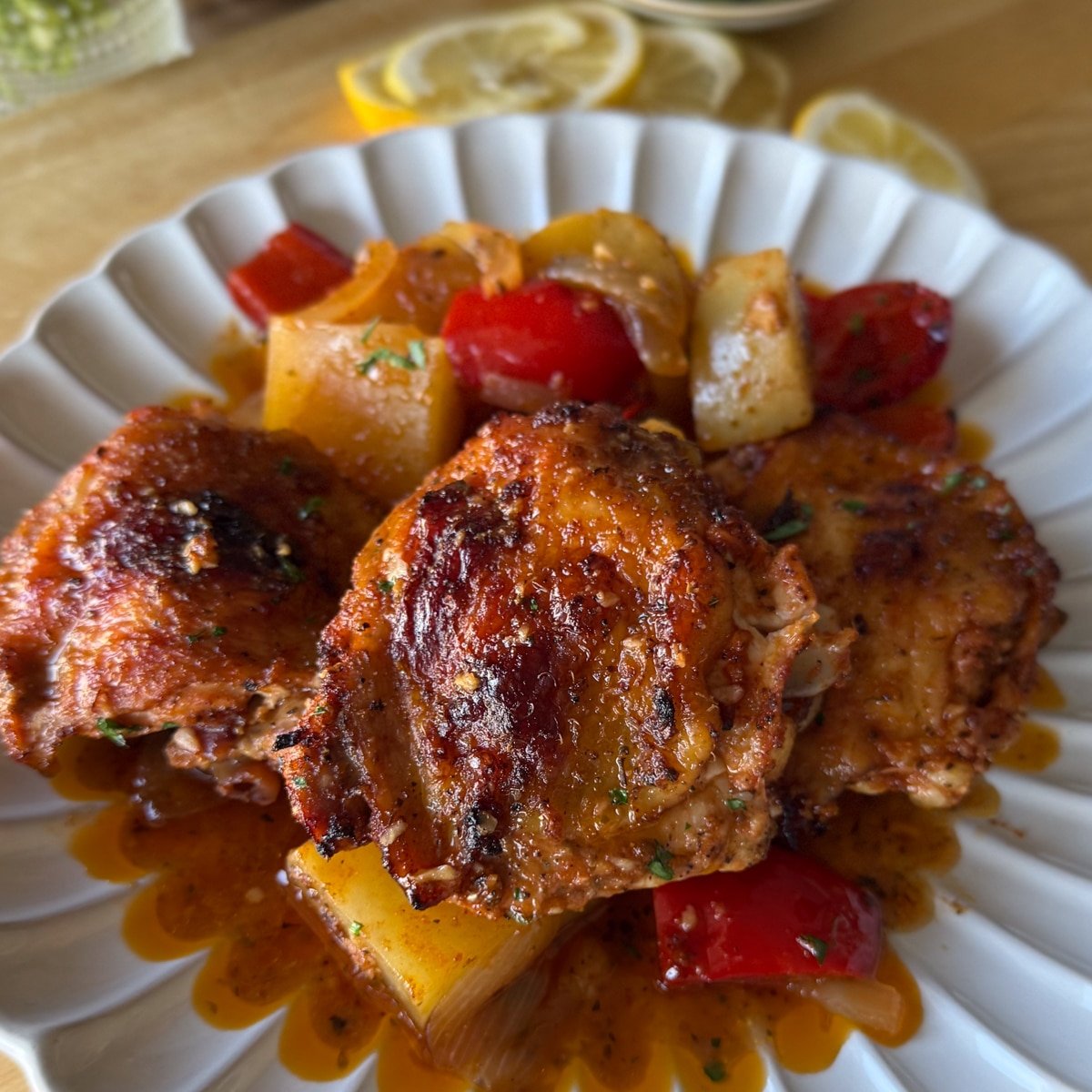 best roasted chicken thighs and potatoes