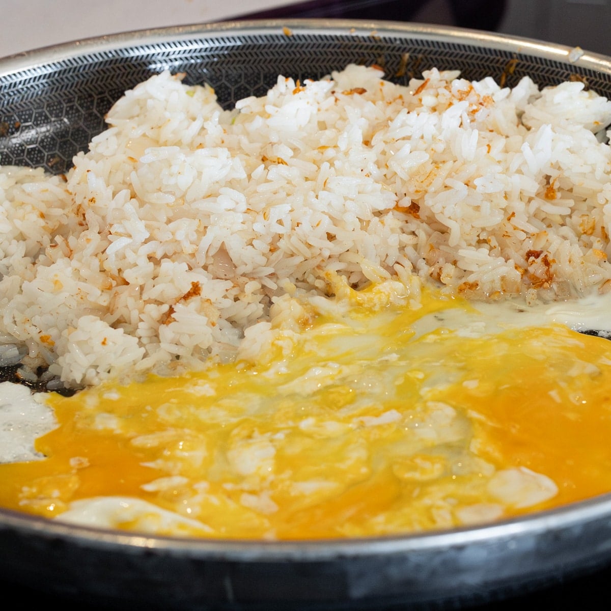 Fried rice and salmon