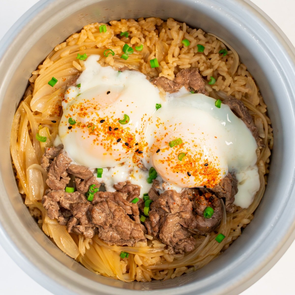 Gyudon with onsen egg