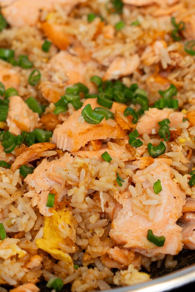 Salmon fried rice recipe