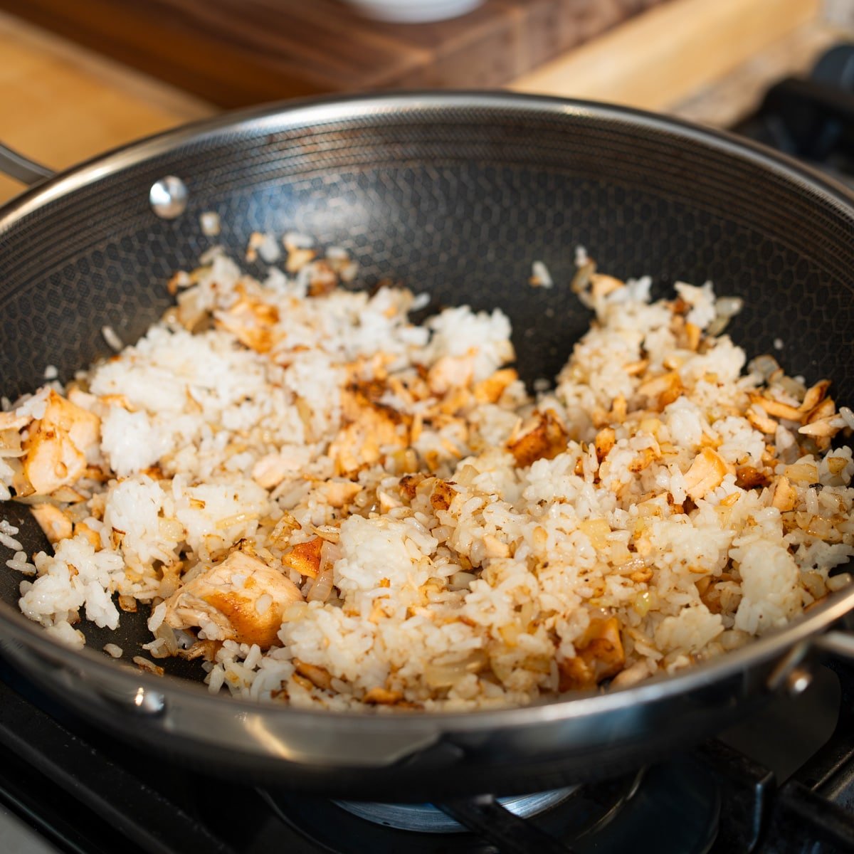 salmon and fried rice