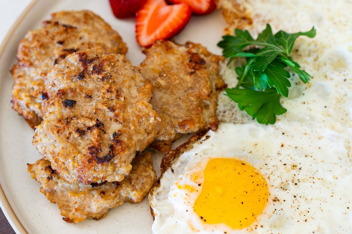 Homemade chicken sausage patties