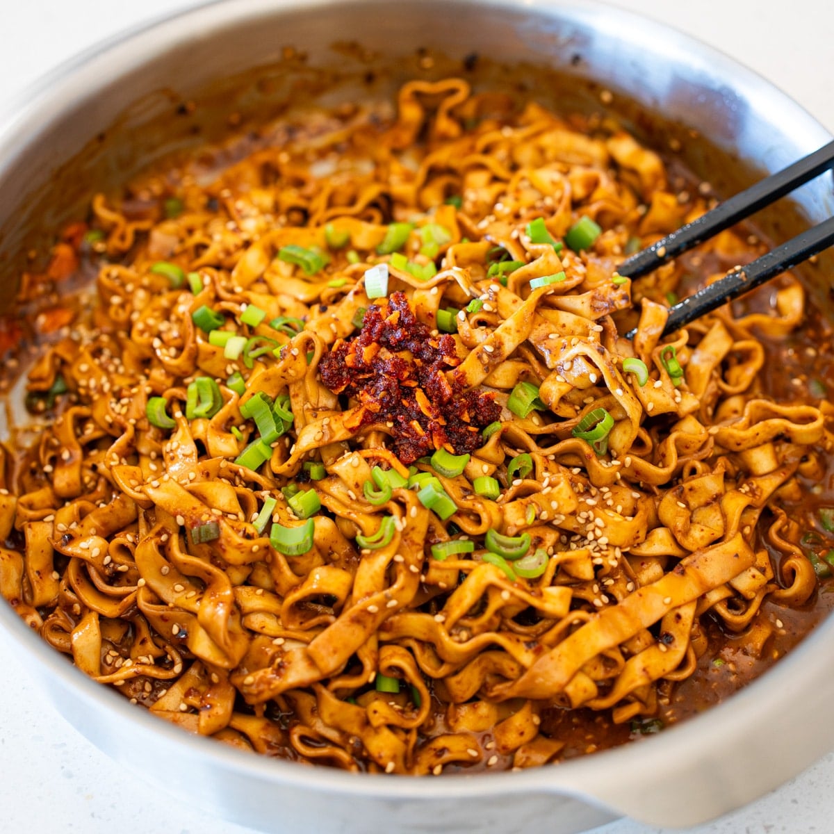 Peanut chilli oil noodles