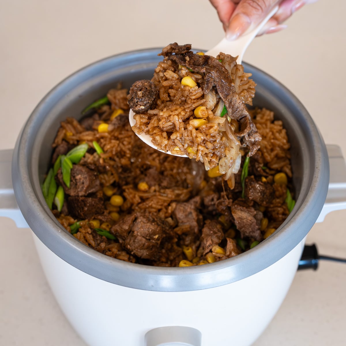 beef pepper rice cooker