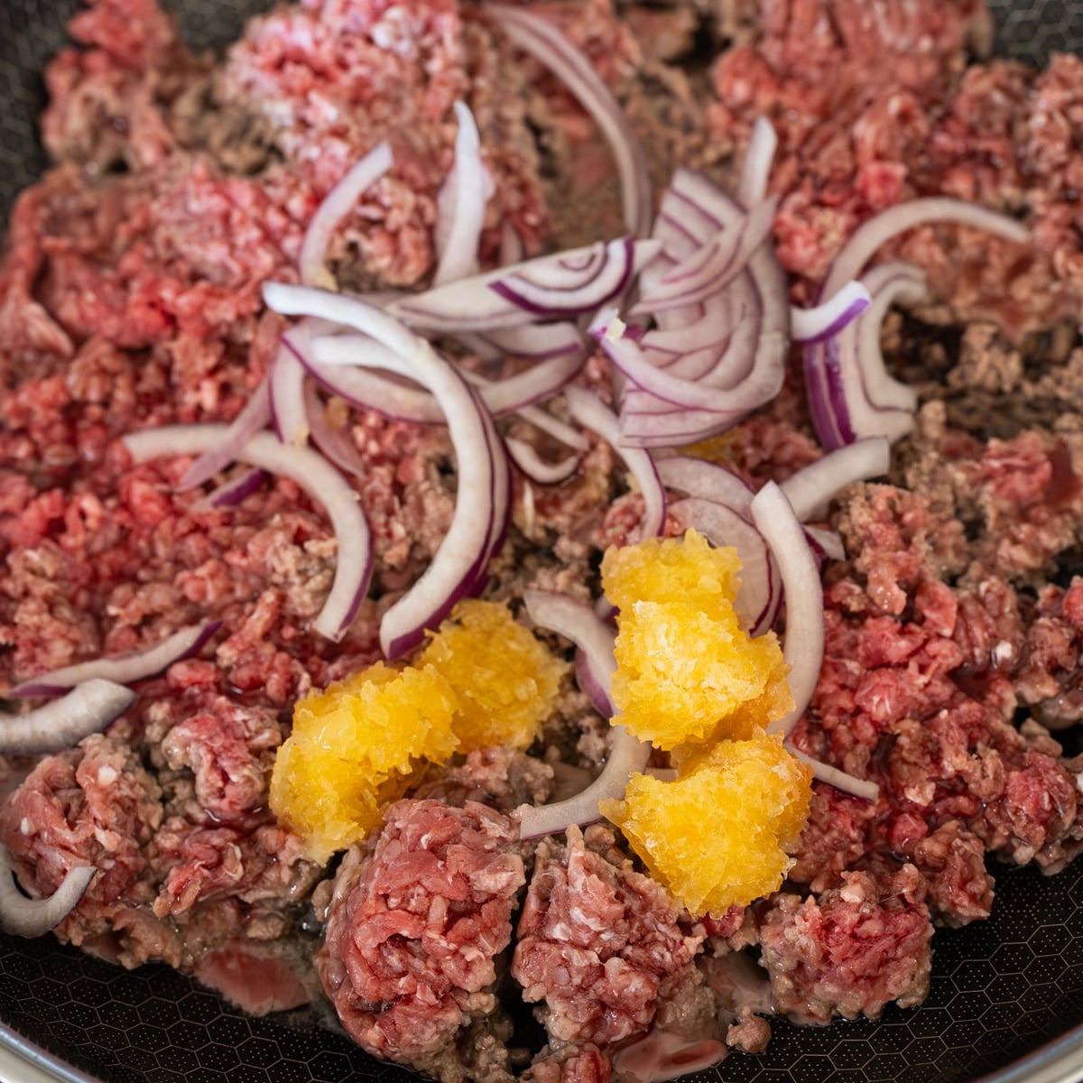 egg roll in a bowl with ground beef