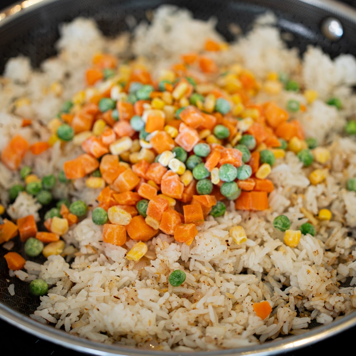 Fried rice with bacon and egg