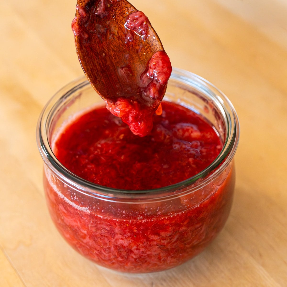 letting easy strawberry compote cool