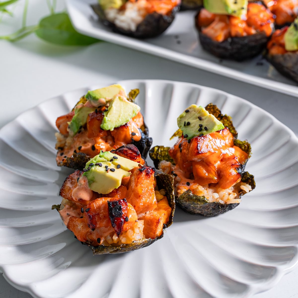 salmon sushi cups