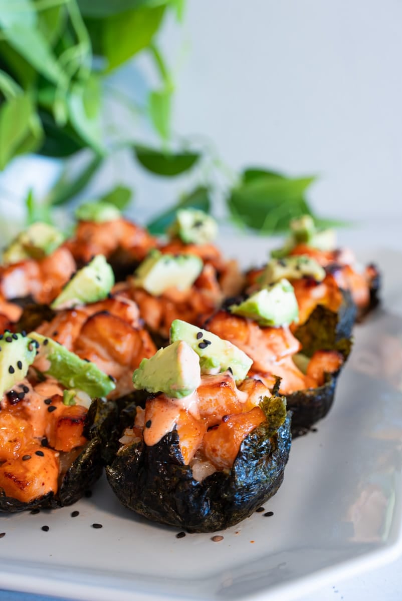 best baked salmon sushi cups